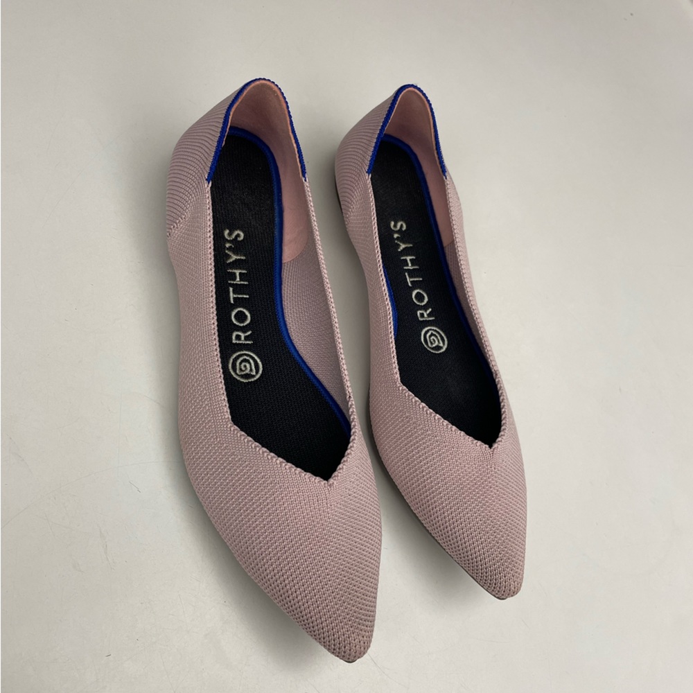 Rothy's Petal Pink The Point Pointed Toe Slip On Ballet Flats Shoes Size 7.5